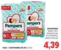 Eté Pampers baby dry pannolini mutandino varie misure offerta