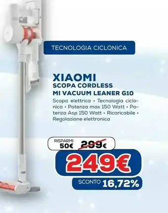Euronics Scopa cordless mi vacumm leaner g10 offerta