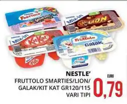 Mazzeo Giocattoli Nestle' fruttolo smarties/lion/ galak/kit kat vari tipi offerta