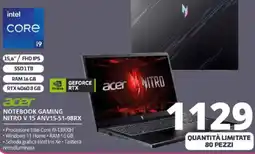 Comet acer NOTEBOOK GAMING NITRO V 15 ANV15-51-98RX offerta