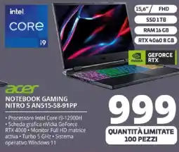 Comet acer NOTEBOOK GAMING NITRO 5 AN515-58-91PP offerta