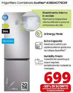 Comet SAMSUNG Frigorifero Combinato EcoFlex Al RB34C775CS9 offerta