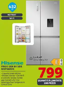 Comet Hisense FRIGO SIDE BY SIDE MS91668DIE offerta