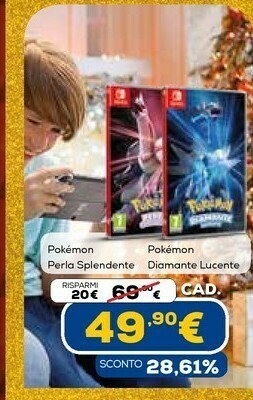Euronics Pokemon perla splendente offerta