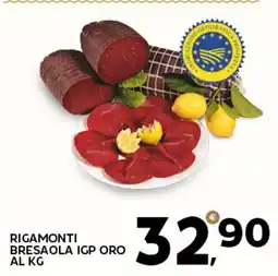 Extra Supermercati Rigamonti bresaola IGP oro offerta