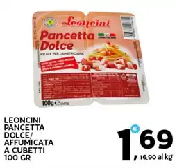 Extra Supermercati Leoncini pancetta dolce/ affumicata a cubetti offerta