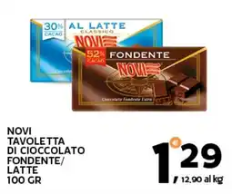 Extra Supermercati Novi tavoletta di cioccolato fondente/ latte offerta