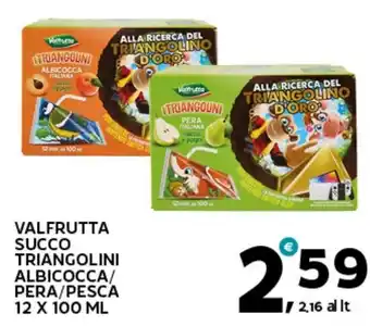 Extra Supermercati Valfrutta succo triangolini albicocca/ pera/pesca offerta
