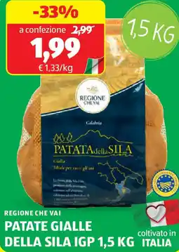ALDI Regione che vai patate gialle della sila IGP offerta