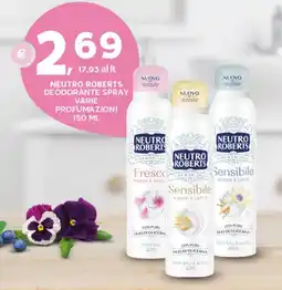 Extra Supermercati Neutro roberts deodorante spray varie profumazioni offerta