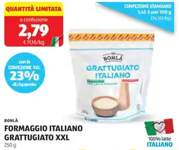 ALDI Bonlà formaggio italiano grattugiato XXL offerta