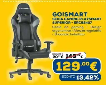 Euronics Sedia gaming playsmart superior erc82427 offerta