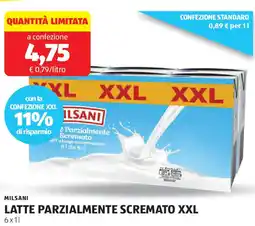 ALDI Milsani latte parzialmente scremato XXL offerta
