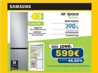 Euronics Rb38t602dsa/ef frigorifero con congelatore libera installazione d acciaio inossidabile offerta