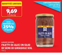 ALDI Almare seafood filetti di alici in olio di semi di girasole XXL offerta