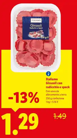 Lidl Italiamo Girasoli con radicchio e speck offerta