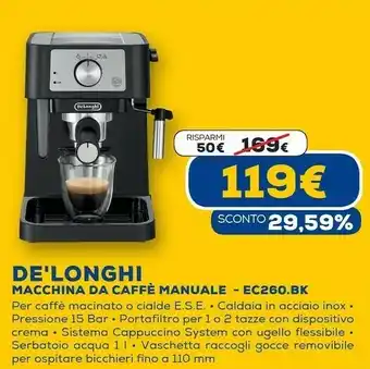 Euronics Delonghi stilosa ec230.bk offerta
