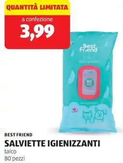 ALDI Best friend salviette igienizzanti talco 80 pezzi offerta