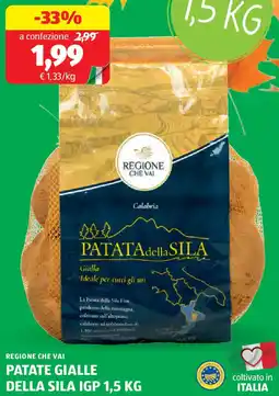 ALDI Regione che vai patate gialle della sila IGP offerta