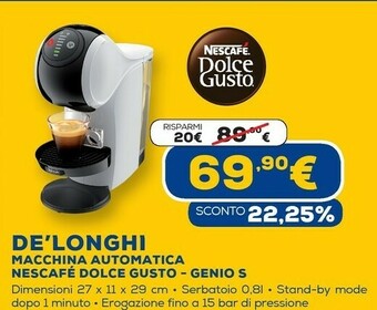 Euronics Macchina automatica nescafé dolce gusto - genio s offerta