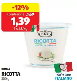 ALDI Bonlà ricotta offerta