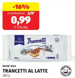 ALDI Buon'ora trancetti al latte offerta