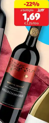 ALDI Sasso al vento negroamaro del salento IGT offerta