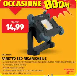 ALDI Workzone faretto LED ricaricabile offerta