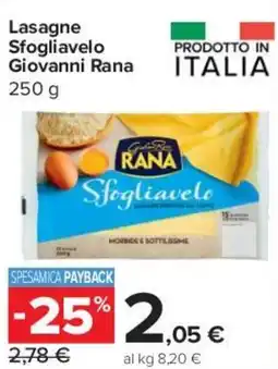 Carrefour Express Lasagne Sfogliavelo Giovanni Rana offerta