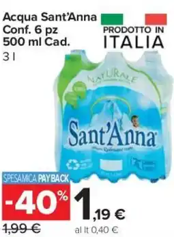 Carrefour Express Acqua Sant'Anna Conf. 6 pz offerta