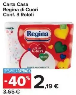 Carrefour Express Carta Casa Regina di Cuori Conf. 3 Rotoli offerta