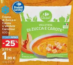 Carrefour Express Crema di Zucca e Carote o Verdure Carrefour offerta