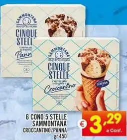 Centro Commerciale Discount 6 cono 5 stelle sammontana croccantino/panna offerta