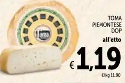 Spazio Conad Toma piemontese DOP offerta