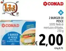 Spazio Conad 2 burger di pesce CONAD offerta