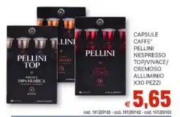 Vivo Supermercati Capsule caffe' pellini nespresso top/vivace/ cremoso alluminio offerta