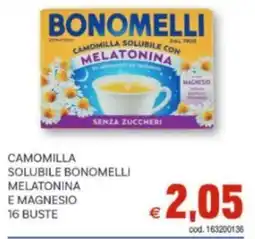 Vivo Supermercati Camomilla solubile bonomelli melatonina e magnesio 16 buste offerta