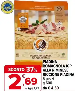 Iperal Piadina romagnola igp alla riminese RICCIONE PIADINA offerta