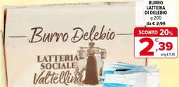 Iperal Burro latteria di delebio offerta
