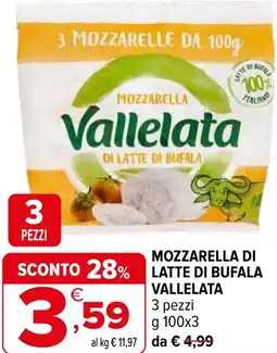 Iperal Mozzarella di latte di bufala VALLELATA offerta