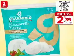 Iperal Mozzarella fresca GRANAROLO offerta