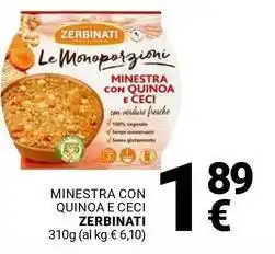 Supermercati Gulliver Minestra con quinoa e ceci ZERBINATI offerta