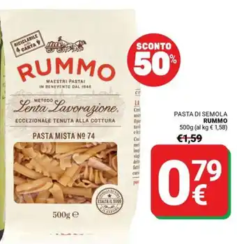 Supermercati Gulliver Pasta di semola RUMMO offerta