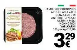 Supermercati Gulliver Hamburger di bovino adulto allevato NONNO GIGI VALLCARNI offerta