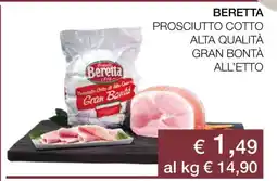Coop BERETTA prosciutto cotto offerta