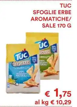 Coop TUC SFOGLIE ERBE AROMATICHE/SALE 170 G offerta