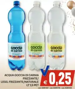 Vivo Supermercati Acqua goccia di carnia frizzante/ legg. frizzante/naturale offerta