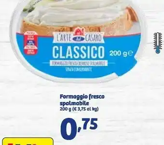 In'S Mercato L'arte del casaro - classico formaggio fresco cremoso spalmabile 200 g(ml) offerta