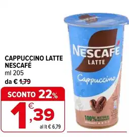 Iperal Cappuccino latte NESCAFÉ offerta