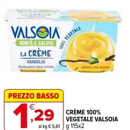 Iperal Crème 100% vegetale VALSOIA offerta